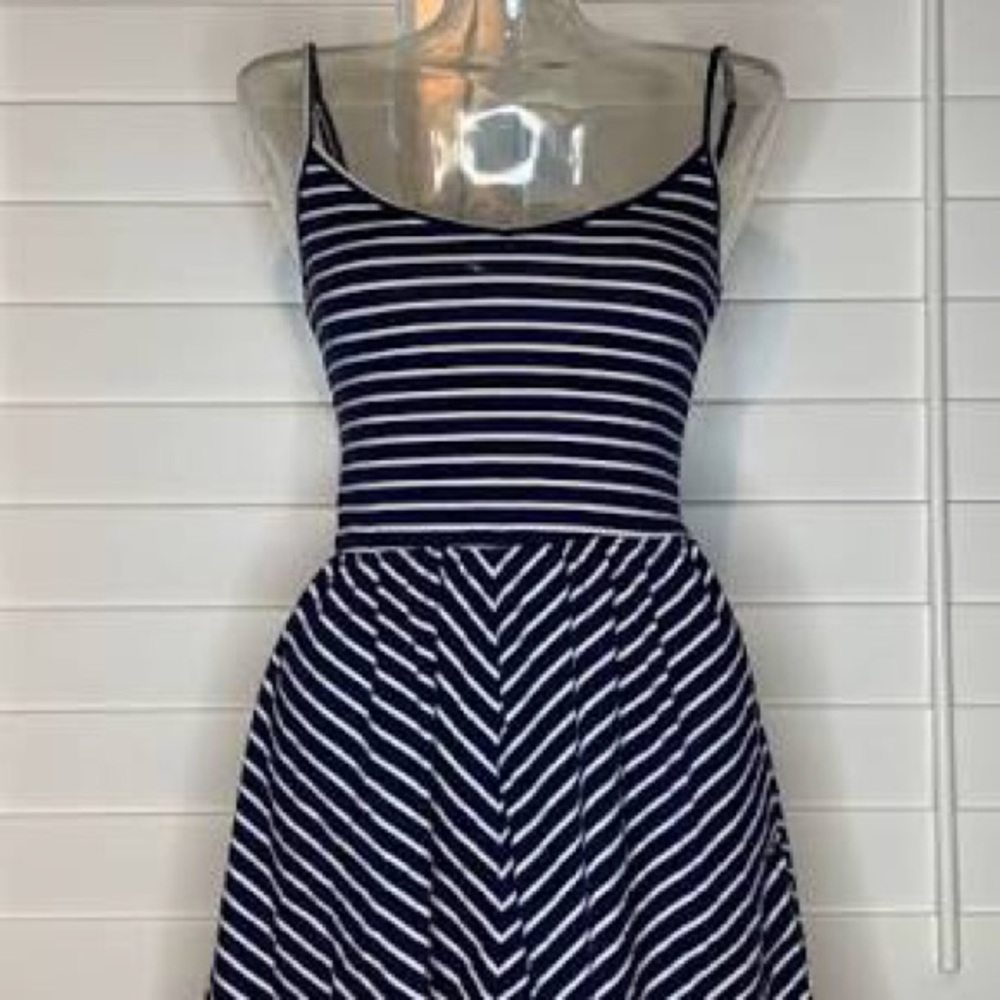 Aeropostale Striped Navy Blue Dress